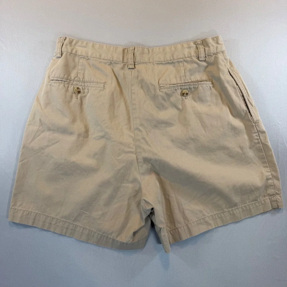 Polo Ralph Lauren Andrew Short Mens 33 Tan Khaki Pleated Cotton Chino Shorts